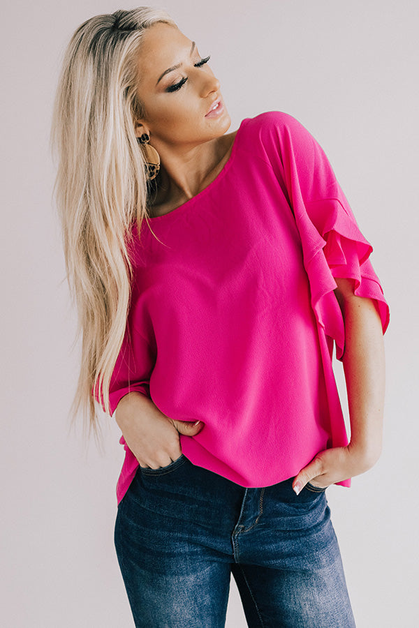 Parisian Vacation Shift Top in Hot Pink Image - 1