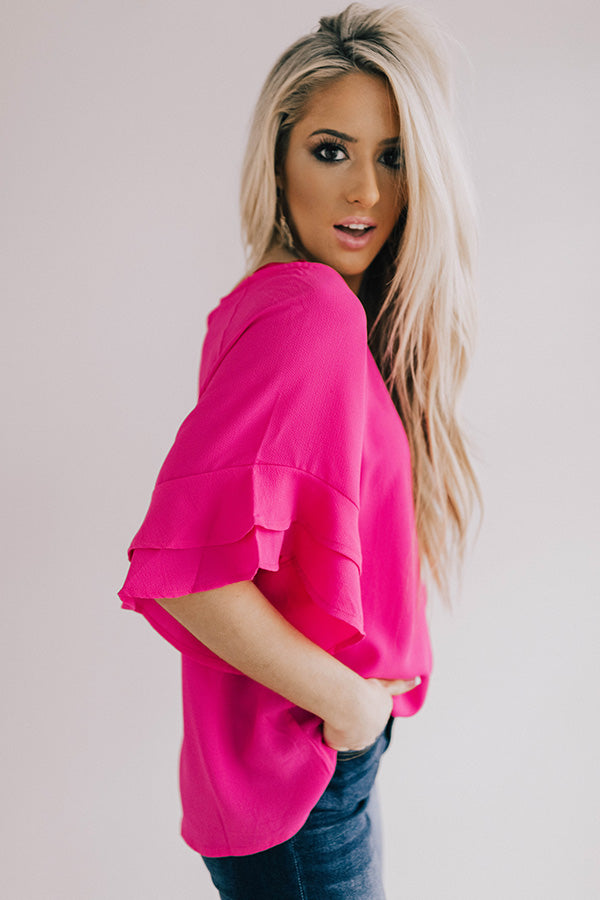 Parisian Vacation Shift Top in Hot Pink Image - 4