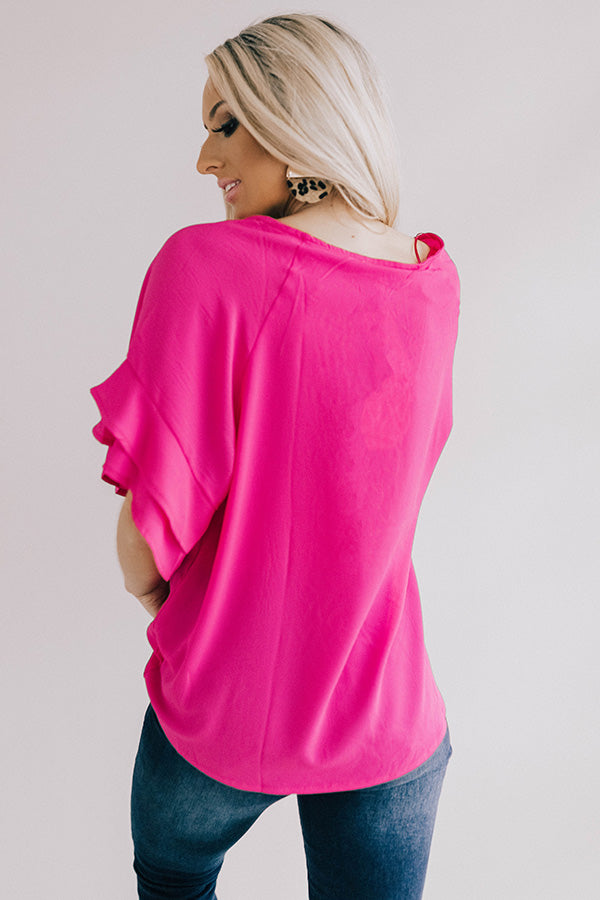 Parisian Vacation Shift Top in Hot Pink Image - 5