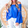 Steal A Kiss Embroidered Shift Top in Blue Image - 1