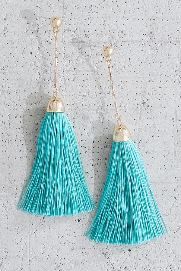 Resort Romance Tassel Earrings In Turquoise