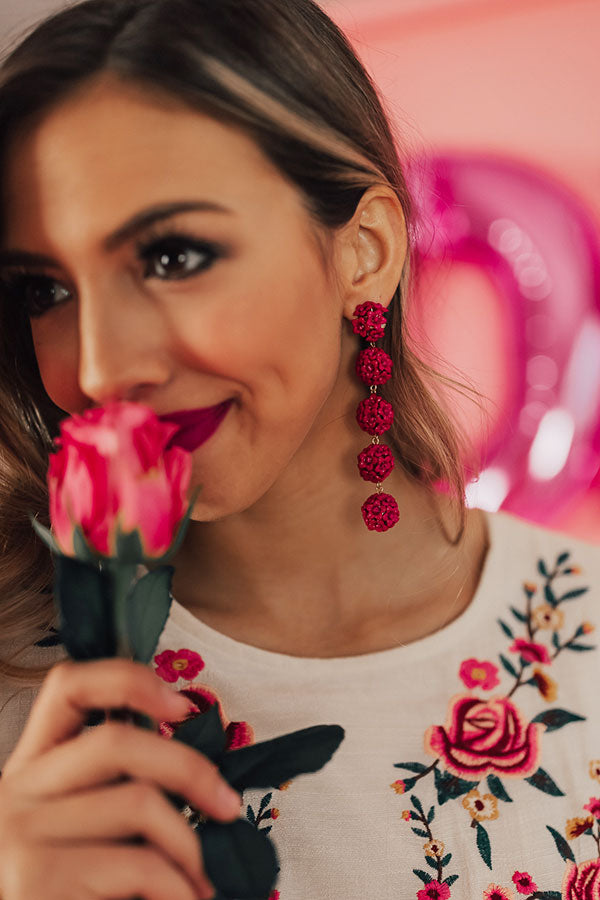 Ring Around The Roses Earrings In Berry