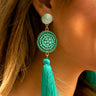 Shake It Up Tassel Earrings In Turquoise Image - 1