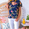Love Poem Floral Shift Top in Navy Image - 1