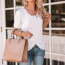 PIKO V-neck Shift Tee in Ivory Image - 1