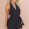 Bermuda Babe Wrap Romper in Black Image - 1