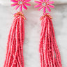 Let Love Bloom Tassel Earrings In Pink Image - 1