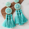 Play It By The Ear Tassel Earrings In Turquoise Image - 1