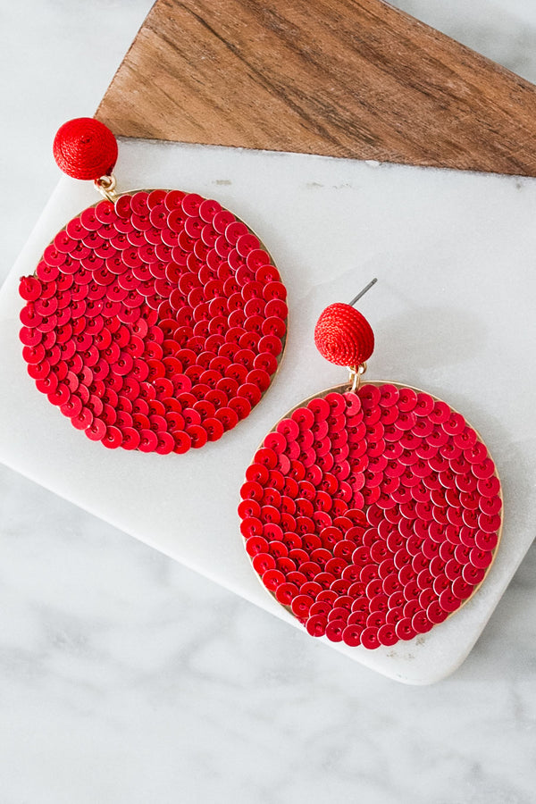 Around We Go Earrings In Red