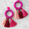 Infinite Options Tassel Earrings In Fuchsia Image - 1
