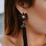 Let Love Bloom Tassel Earrings In Black Image - 1