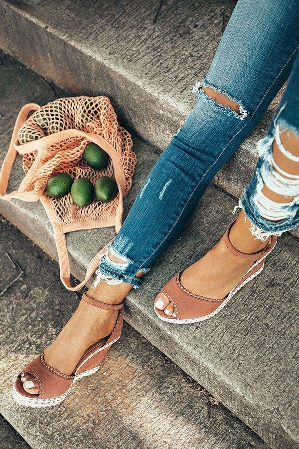The Eva Wedge in Rustic Rose