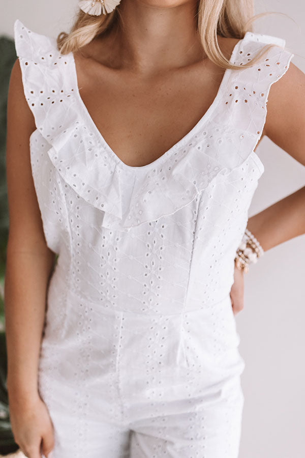 Sipping In Santorini Eyelet Jumpsuit Image - 4