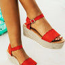 Seaside Heights Scallop Espadrille in Red Image - 1