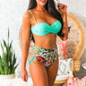 Bermuda Babe High Waist Lace Up Bikini Bottom in Ocean Wave Image - 1