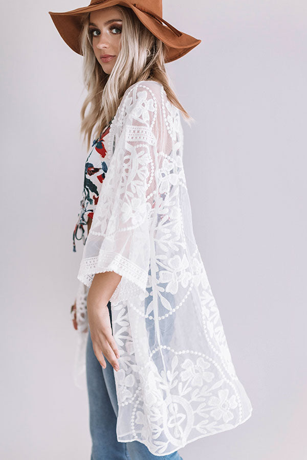 Resort Luxe Lace Overlay In White Image - 3