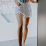 Parker High Waist Distressed Shorts in White Image - 1