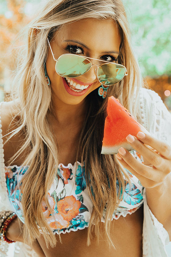 Summer Nights Aviator Sunnies in Lime