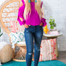 Date Night Fabulous Ruffle Top in Orchid Image - 1