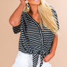 Striped Happiness Shift Top in Black Image - 1