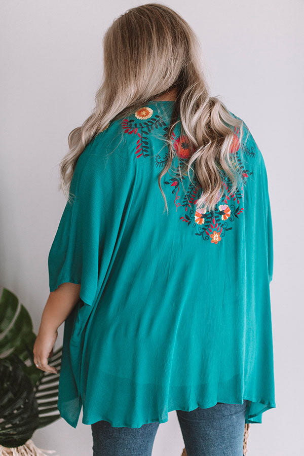 Island Time Embroidered Overlay In Jade Image - 5