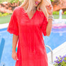 Ellis Island Eyelet Shift Dress in Cherry Image - 1