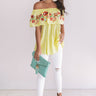 Harlow Embroidered Shift Top in Yellow Image - 1