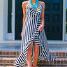 Striped Luxe Wrap Maxi Dress Image - 1