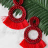 Island Luxe Tassel Earrings In Red Image - 1