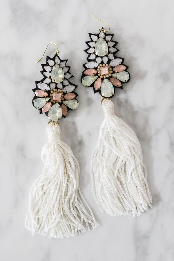 Maui Moment Tassel Earrings In White