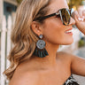 Right On Target Tassel Earrings In Black Image - 1