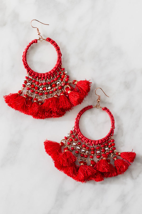 Uptown Nights Earrings In Red