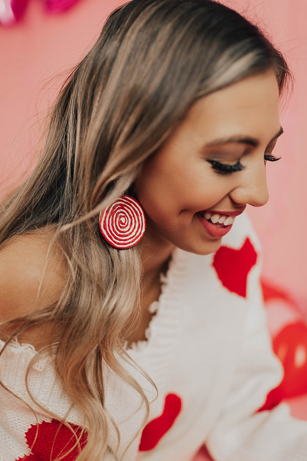 You Got Me Hypnotized Earrings In Red Image - 2