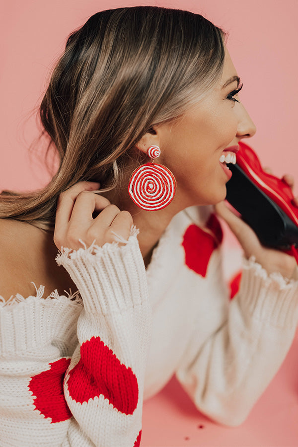 You Got Me Hypnotized Earrings In Red Image - 1