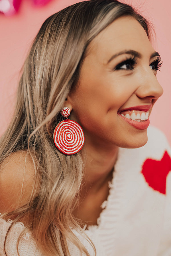 You Got Me Hypnotized Earrings In Red Image - 3