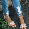 The Aria Embroidered Sandal in Birch Image - 1