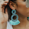 Island Luxe Tassel Earrings In Ocean Blue Image - 1