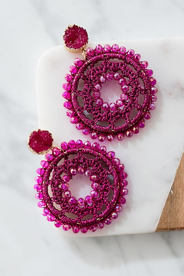 Pretty In Panama Earrings In Fuchsia