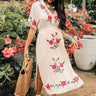Barefoot On The Beach Embroidered Midi in Cream Image - 1