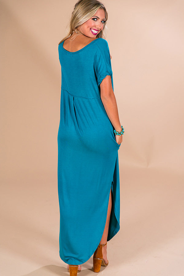 Beachy Keen T-Shirt Maxi in Teal Image - 2