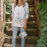 Cocktails By The Coast Embroidered Top in White Image - 1