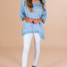 Wine Tour Crochet Shift Top in Airy Blue Image - 1