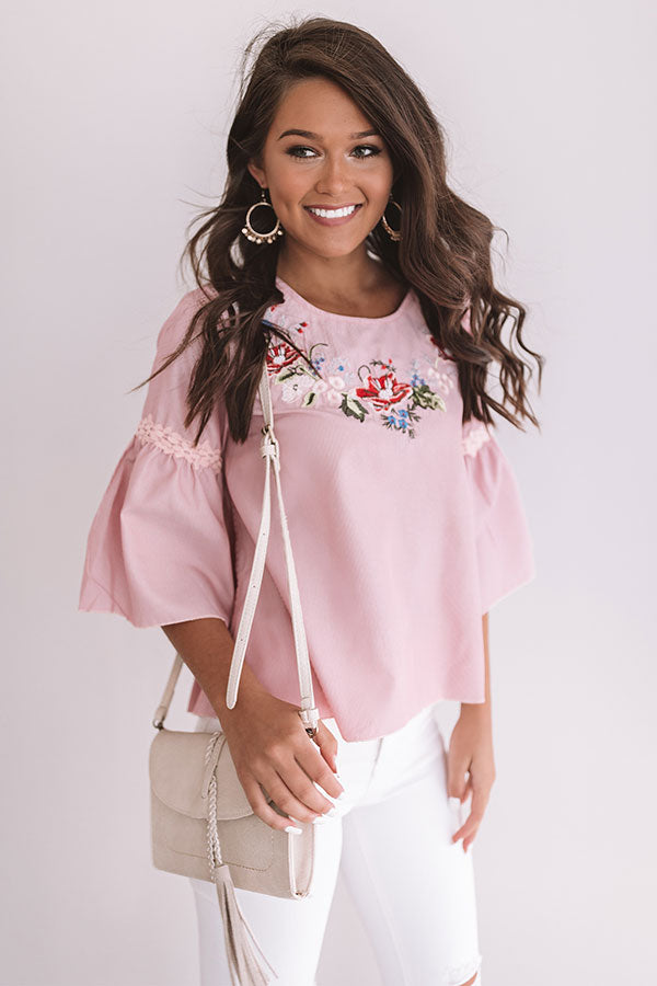 Hampton Bay Embroidered Top in Red Image - 2