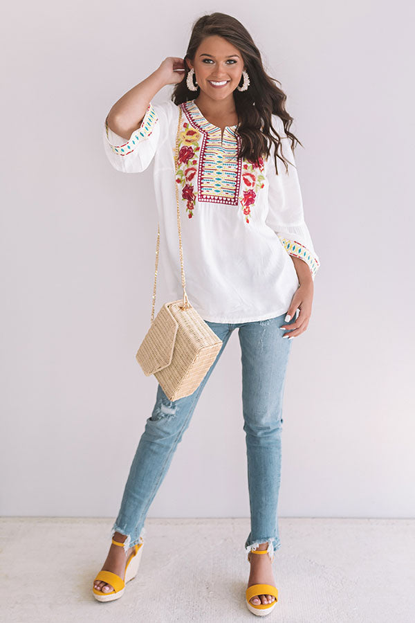 Tahiti Time Embroidered Top Image - 1