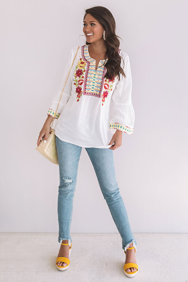 Tahiti Time Embroidered Top Image - 2