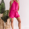 Luxe Travels Romper in Fuchsia Image - 1