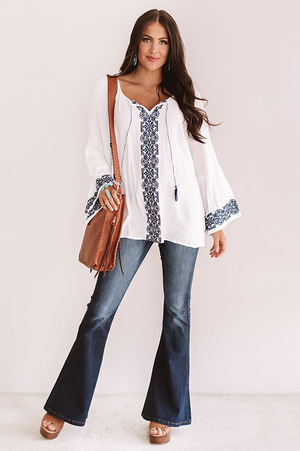 Sunshine and Seashells Embroidered Top