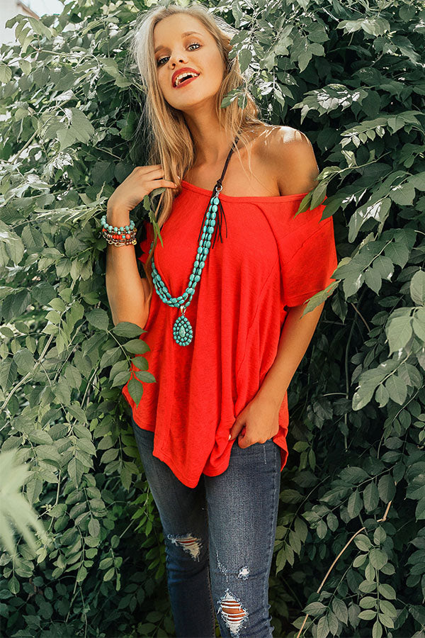 Hustle And Glam Shift Tee In Red