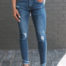 The Teagan Midrise Distressed Skinny Image - 1