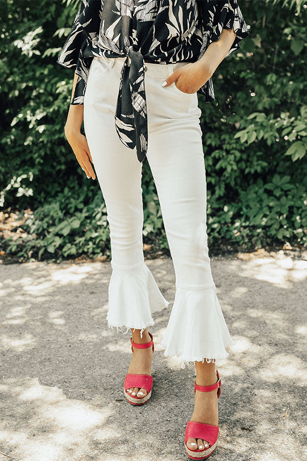 Studio 54 High Waist Flare in White
